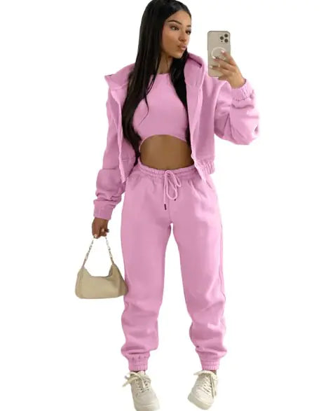 Chic Comfort Crop Top & High-Waisted Leisure Set