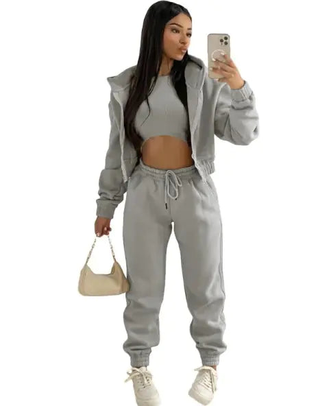 Chic Comfort Crop Top & High-Waisted Leisure Set