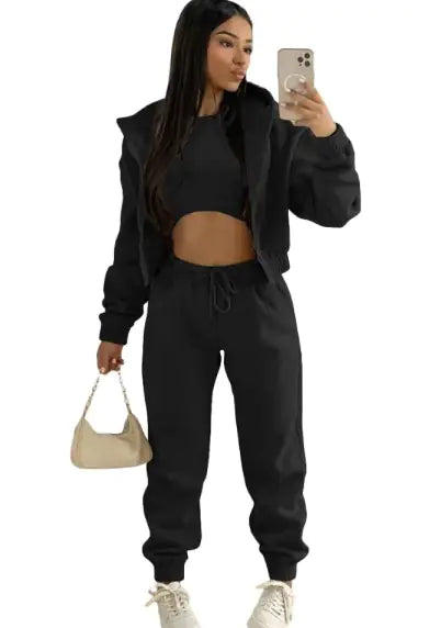 Chic Comfort Crop Top & High-Waisted Leisure Set