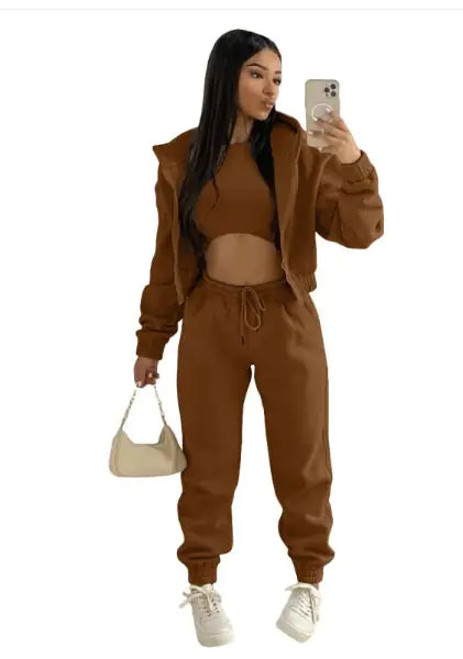 Chic Comfort Crop Top & High-Waisted Leisure Set