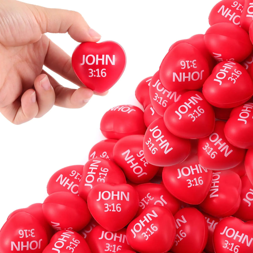Zubebe Christian Heart Stress Balls Bulk (60 PCS)