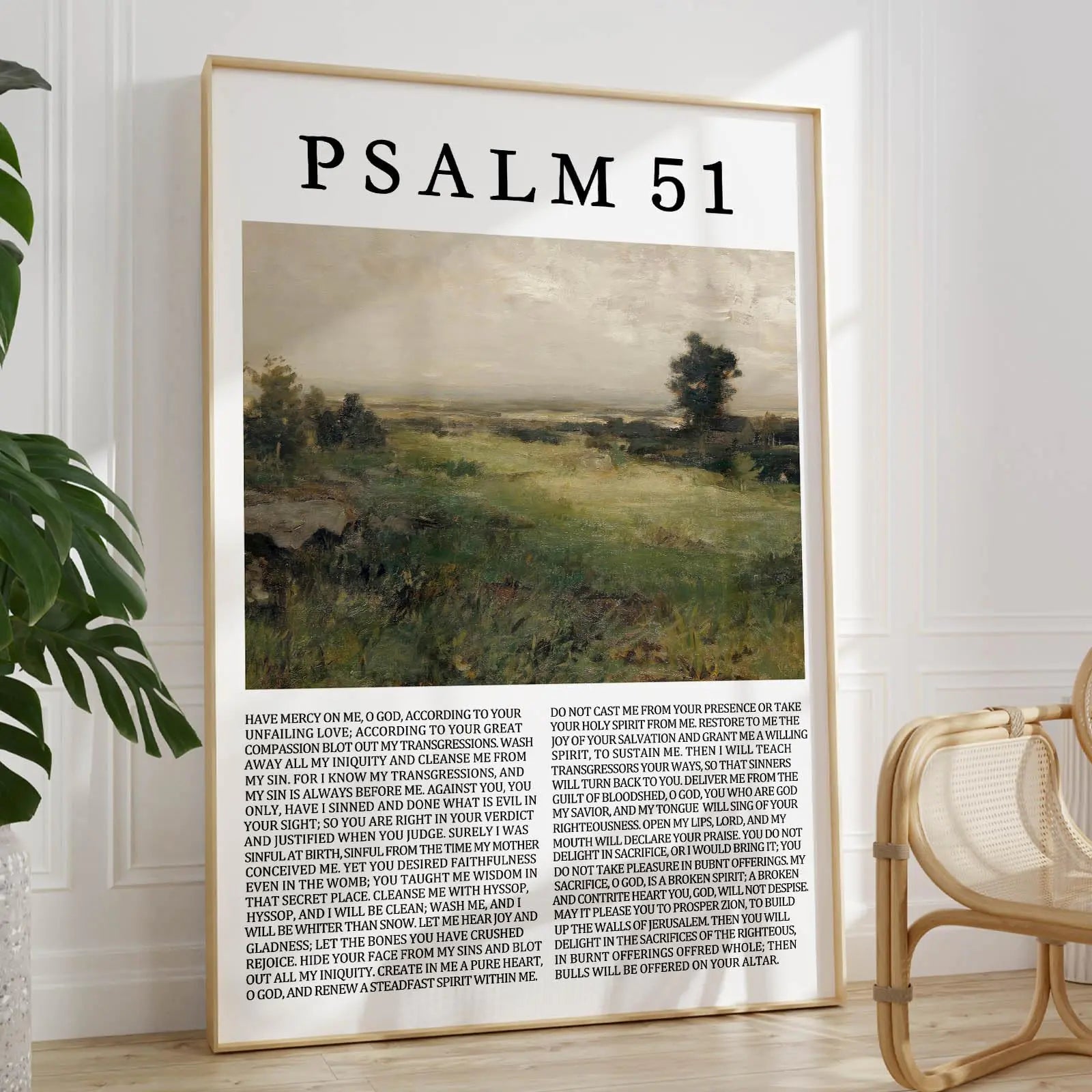 Psalm 51 “Create in Me a Clean Heart” Wall Art – 16x24 (Unframed)