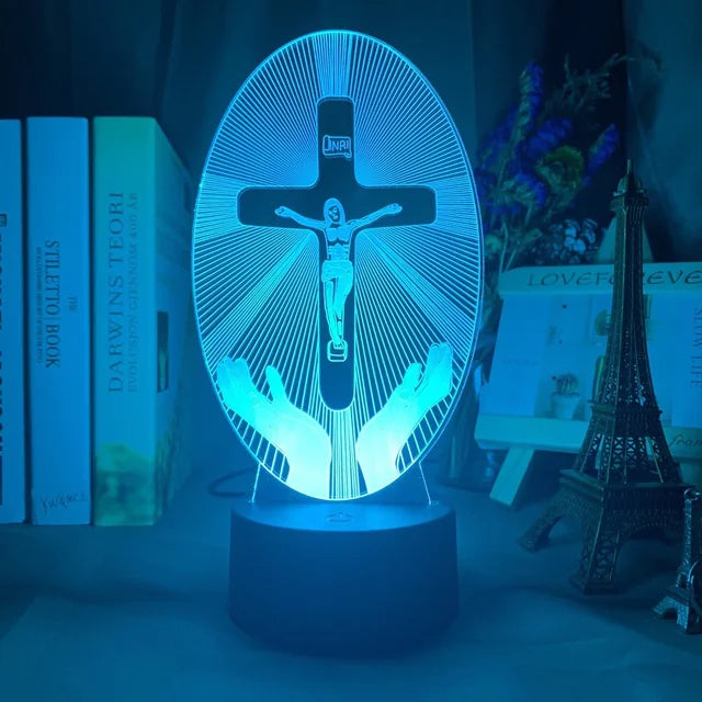 3D Acrylic Christian Cross Night Light - USB Powered