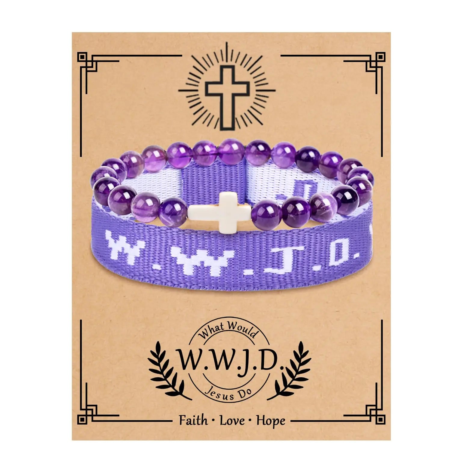 WWJD Cross Faith Bracelet