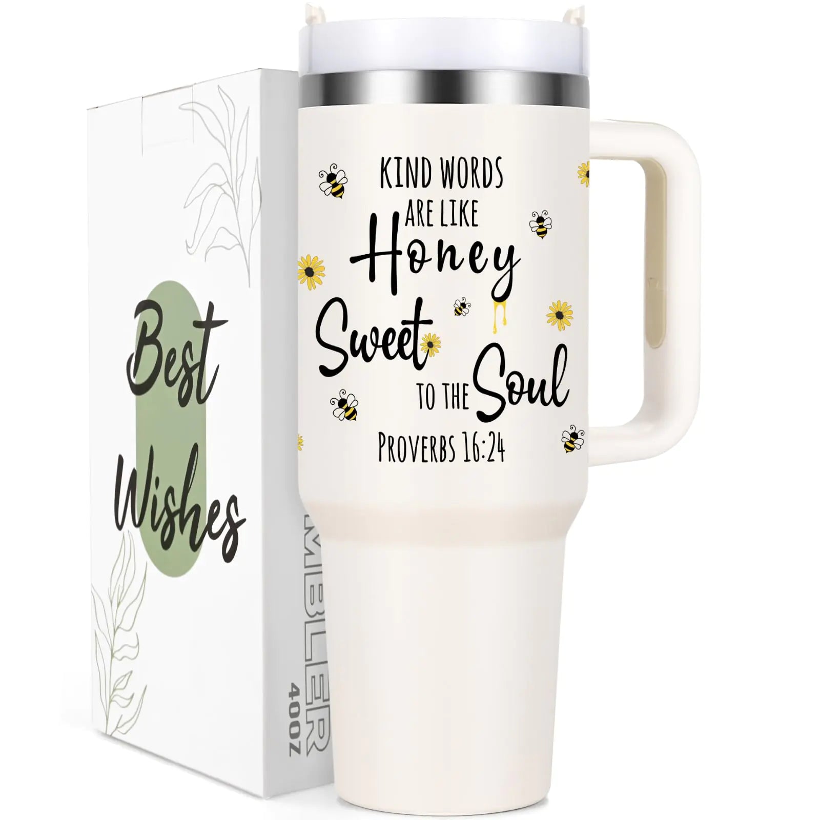 Kind Words Like Honey 40oz Christian Tumbler