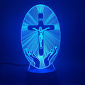 3D Acrylic Christian Cross Night Light - USB Powered